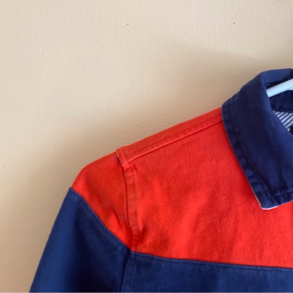 Tommy Hilfiger Long Sleeve Polo Shirt Boys Medium Red Blue Logo Preppy Retro - Picture 4 of 12